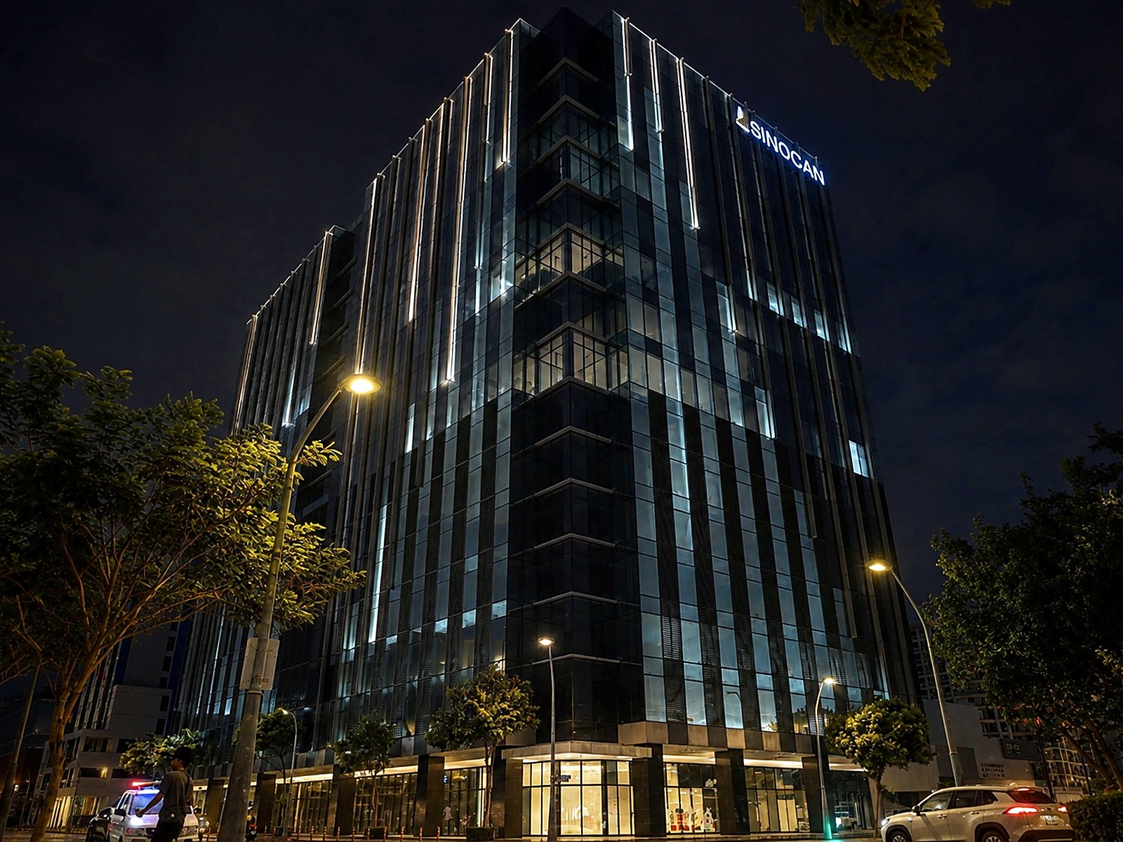 Sinocan Corporate Center — Night Exterior — Rendering